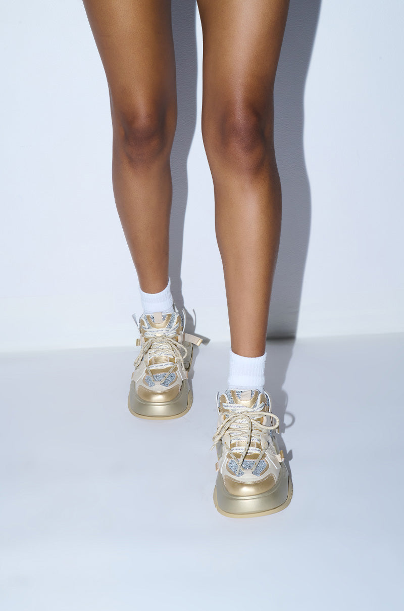 AZALEA WANG KIKO GOLD SNEAKER