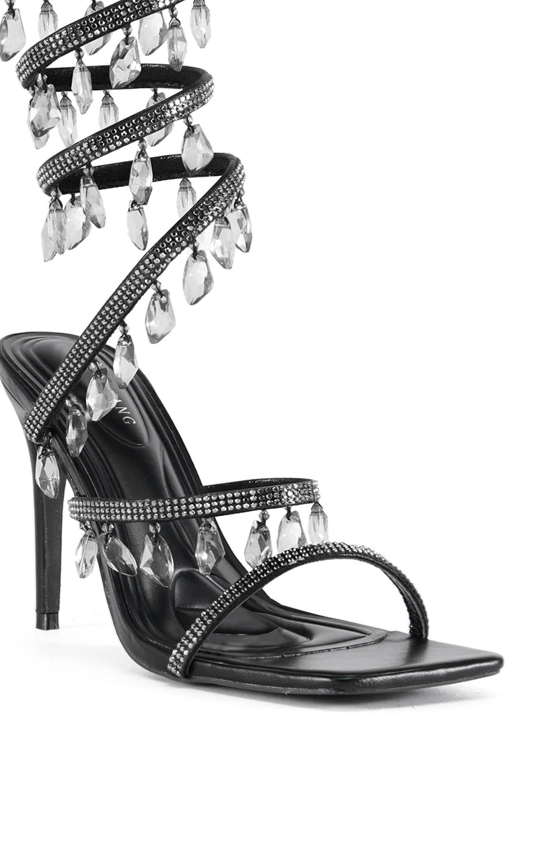 AZALEA WANG REIKO BLACK SPIRAL SANDAL