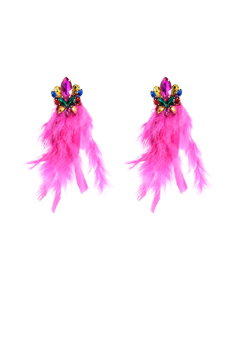 I SHOW UP FEATHER EARRING
