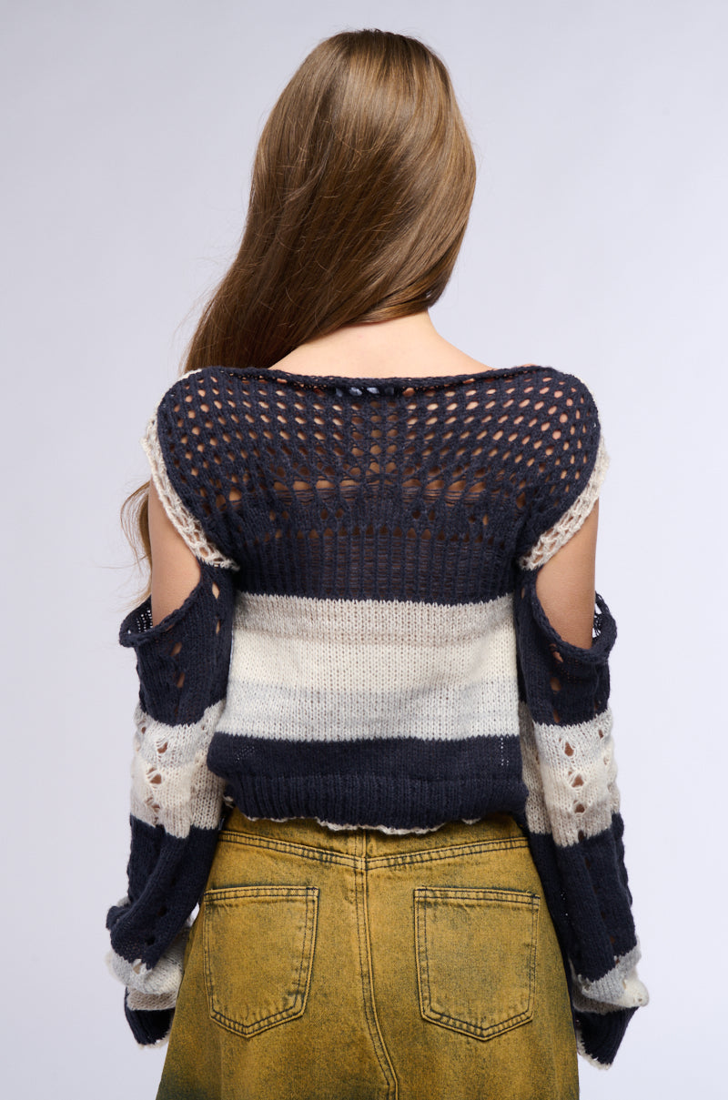 BEST PART CROPPED KNIT SWEATER