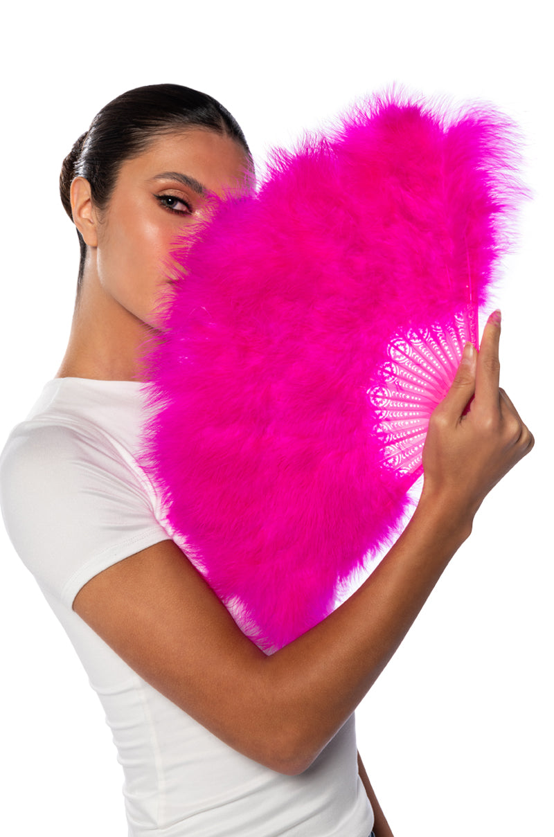 PINK PARTY FEATHER FAN