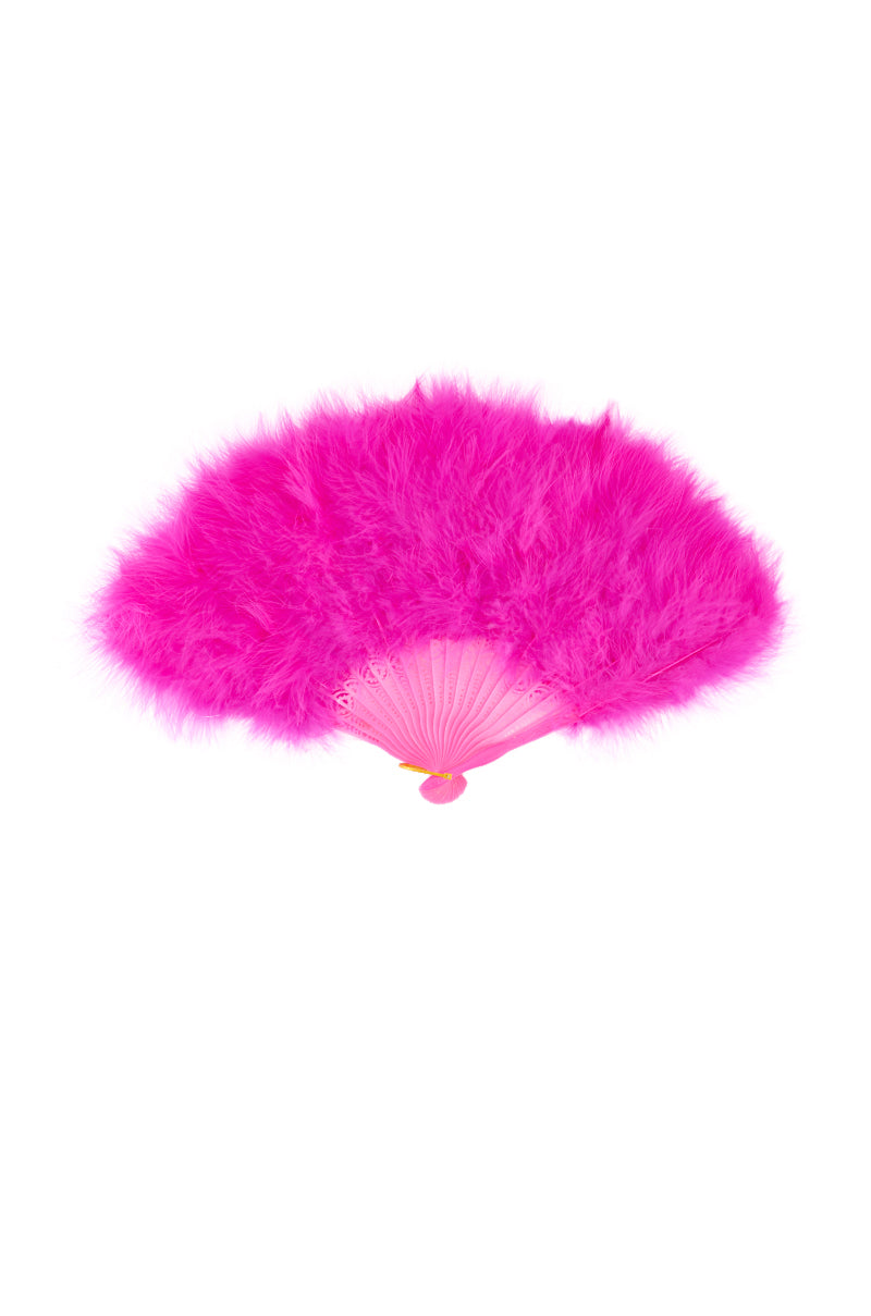 PINK PARTY FEATHER FAN