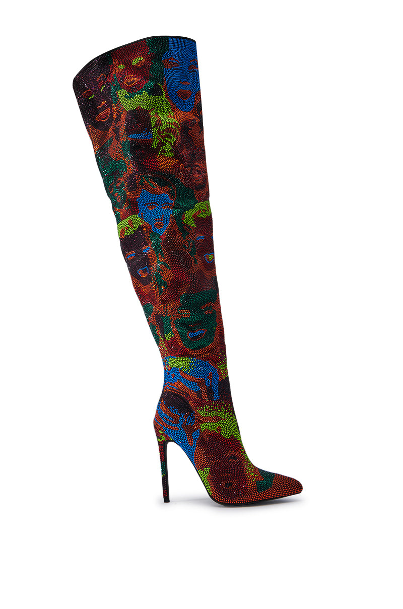 AZALEA WANG NERISSA MULTI STILETTO THIGH HIGH BOOTS