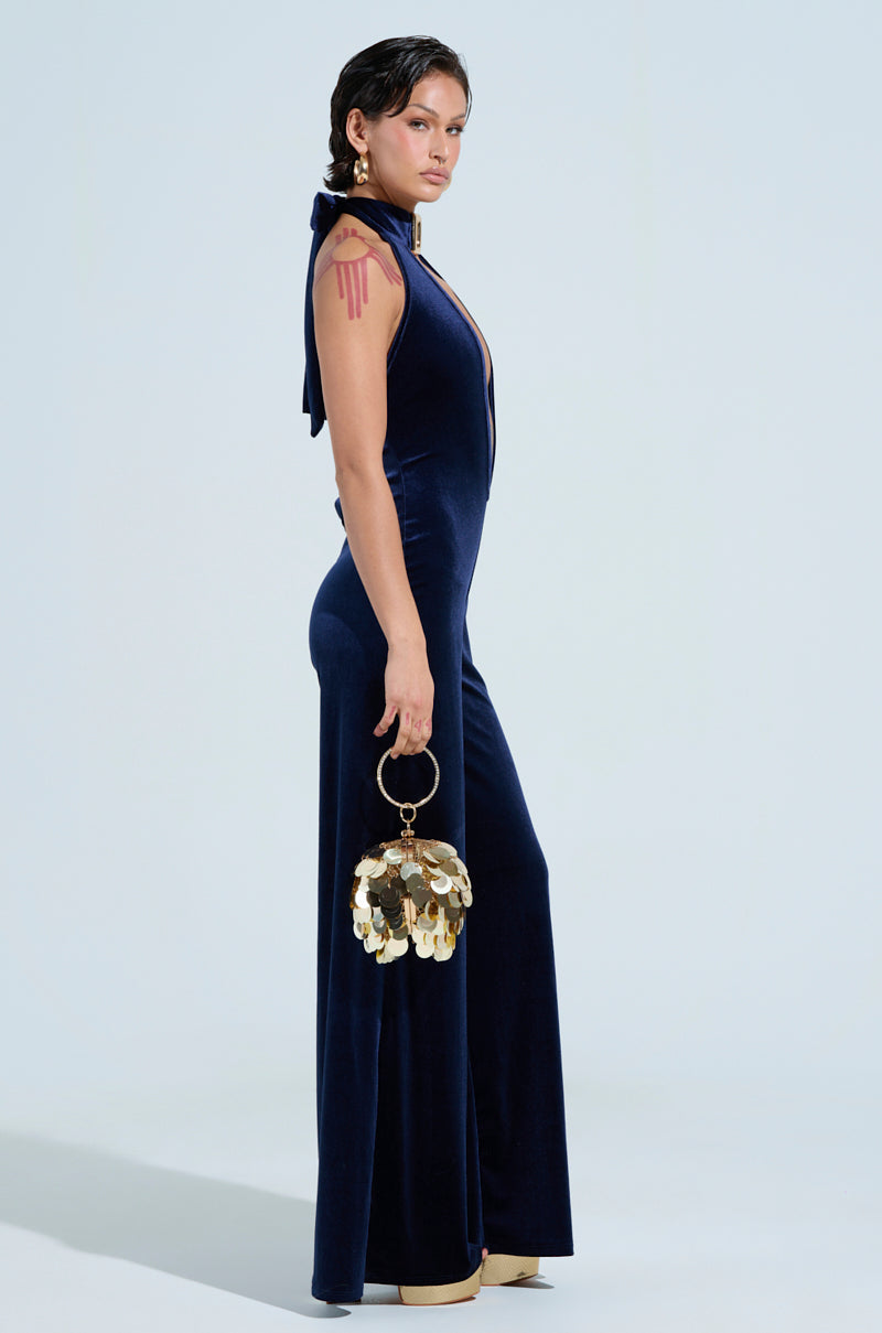 SPARKS FLYING VELVET JUMPSUIT