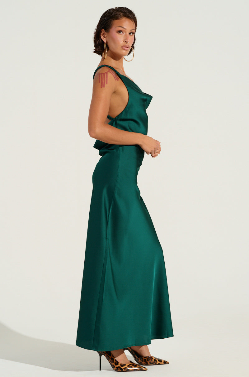 LOVED HARD SATIN MAXI DRESS