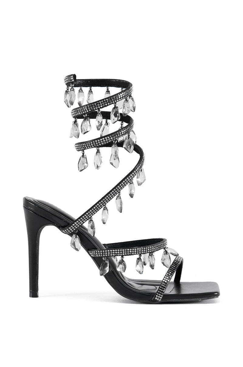 AZALEA WANG REIKO BLACK SPIRAL SANDAL