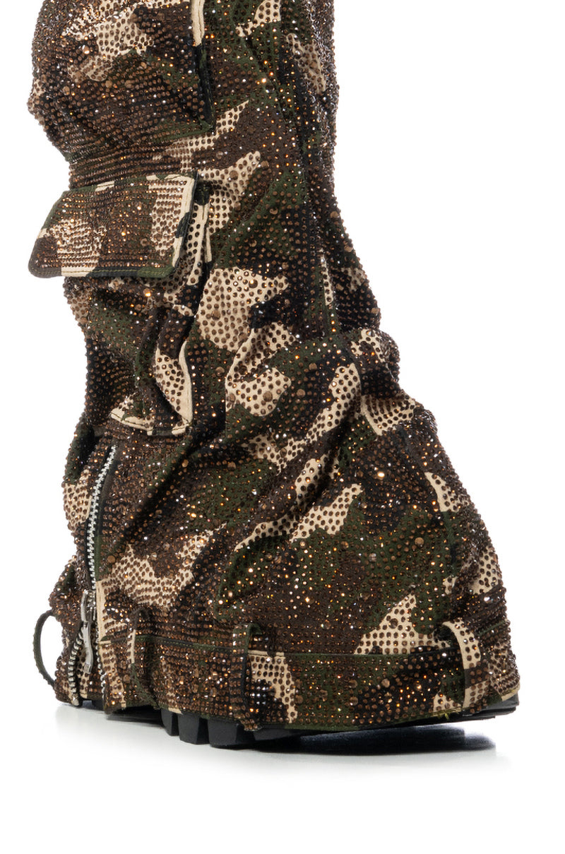 AZALEA WANG ANGELA BOOT IN EMBELLISHED CAMO