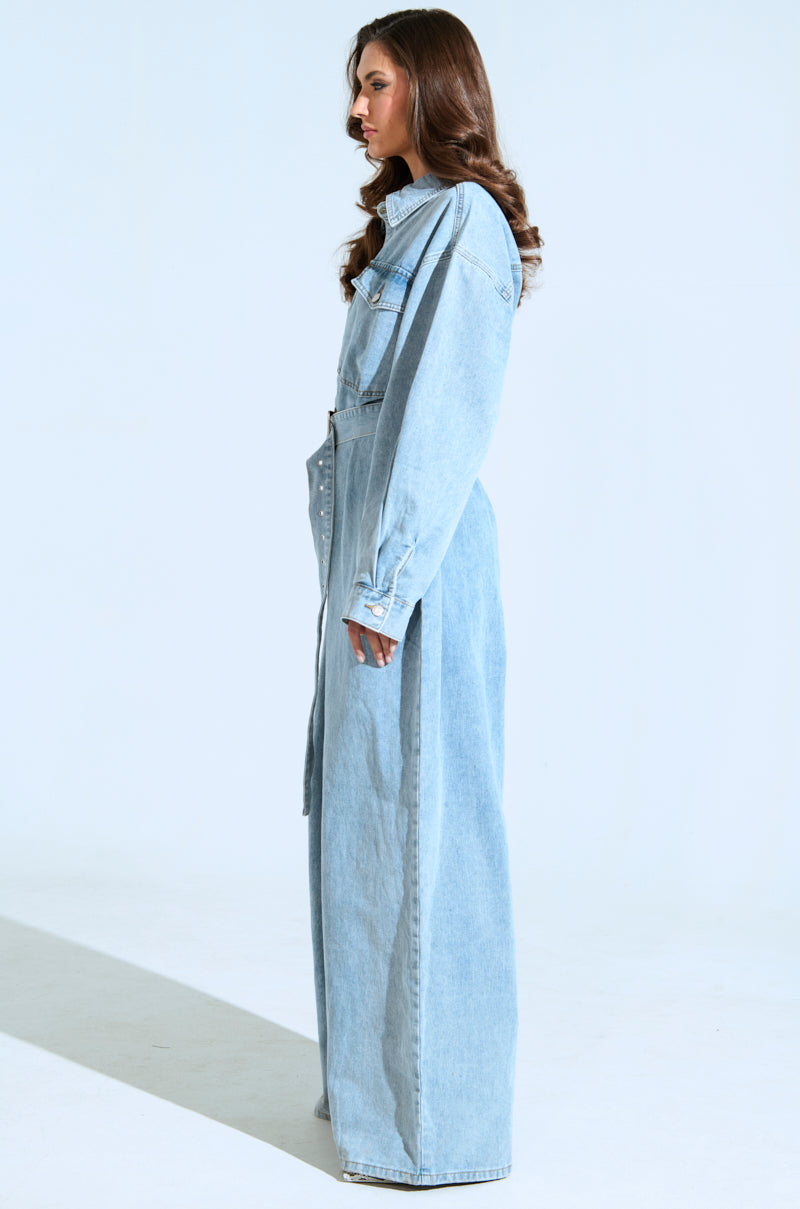 NOT TODAY EXTREME OVERSIZED DENIM JUMPSUIT