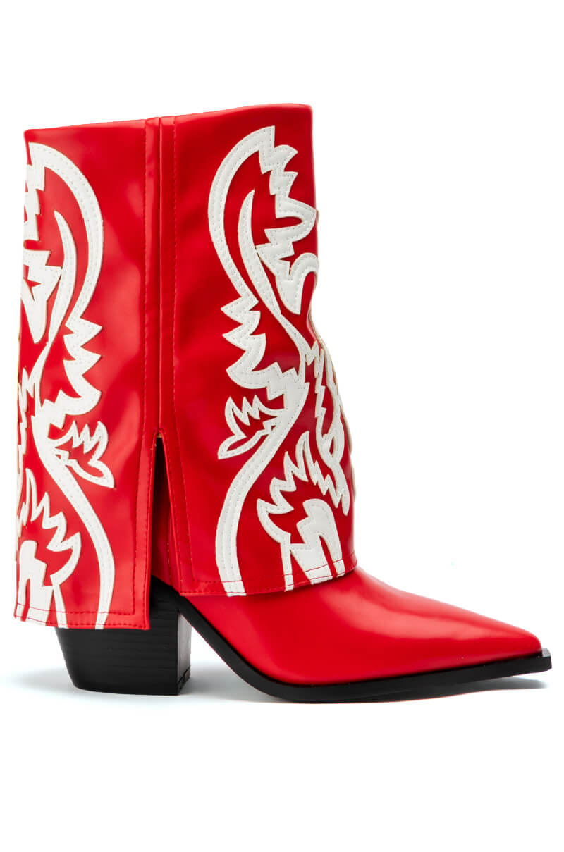 AZALEA WANG ESPERANZA WESTERN BOOTIE IN RED