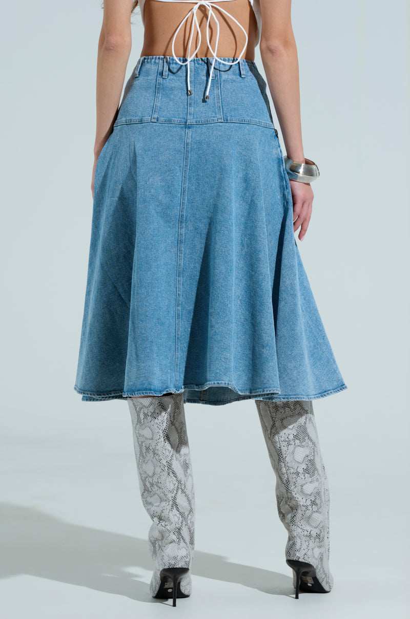 BRITNEY MIDI DENIM SKIRT