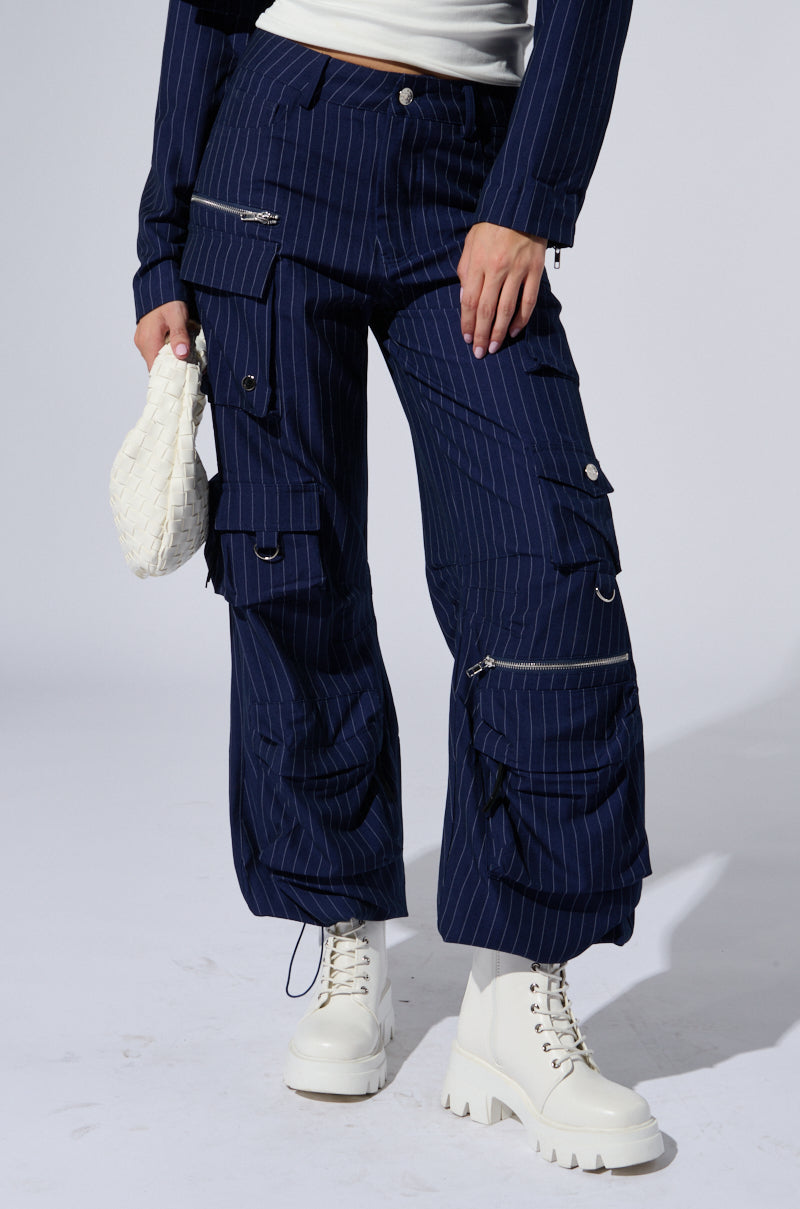 RAYE PINSTRIPE CARGO PANTS