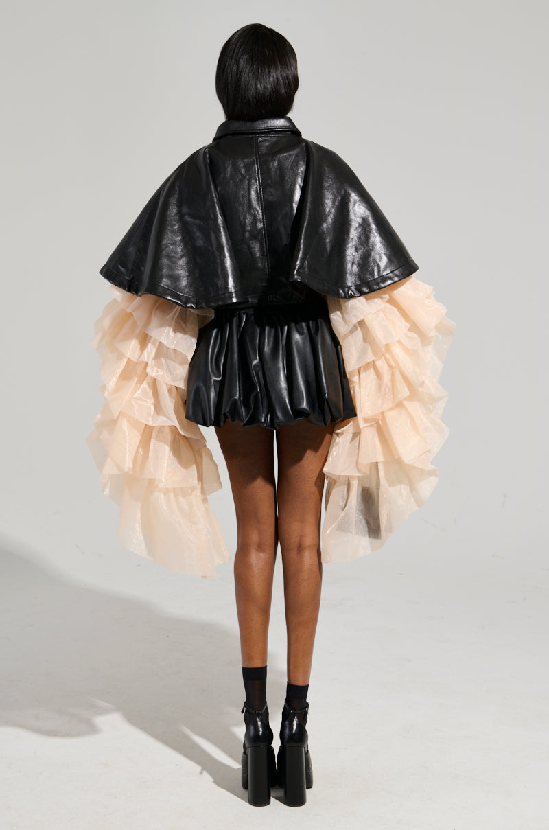 LOUISE TULLE SLEEVE CAPE