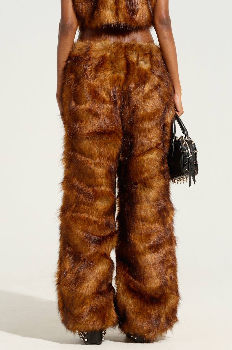 JODIE WIDE LEG FASHION FUR PANT