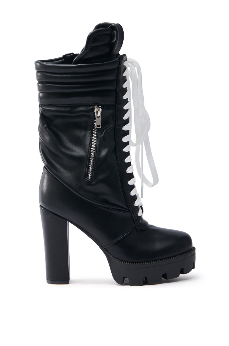 AZALEA WANG BRAIDEN BLACK CHUNKY BOOTIE