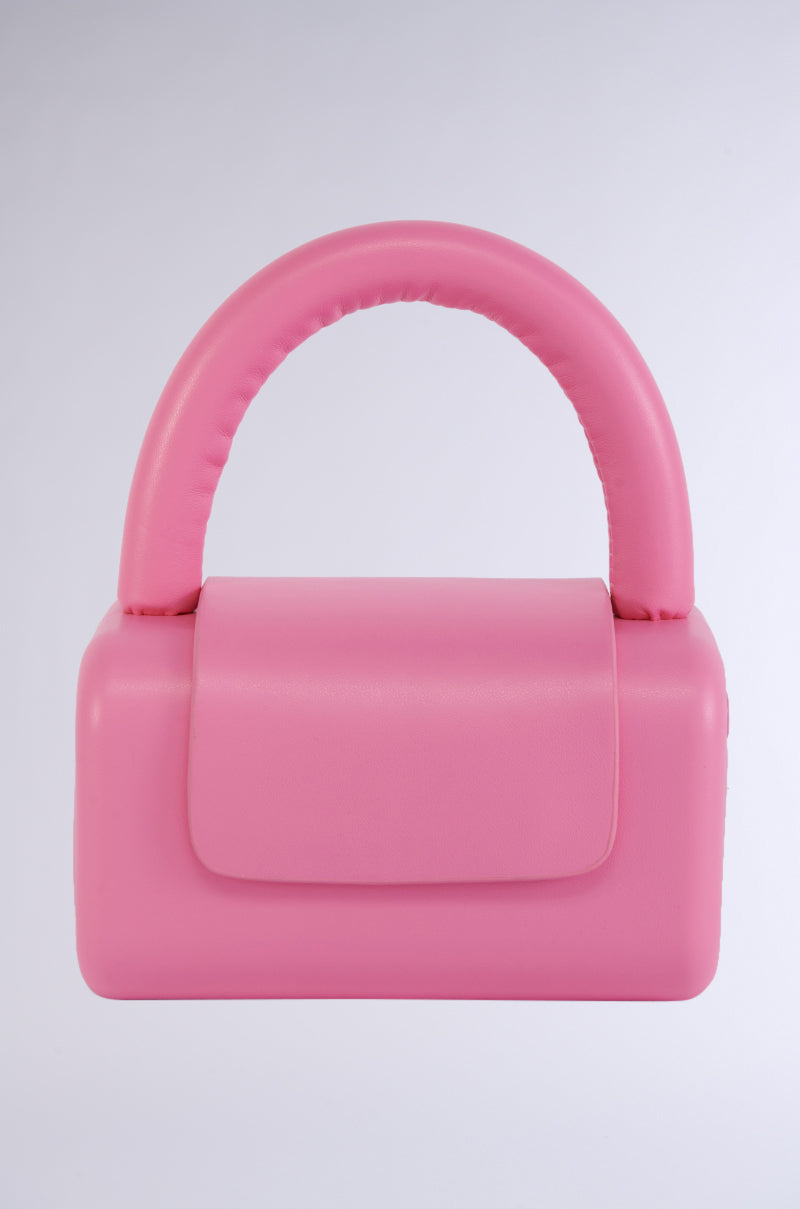 EVERLY HARDSHELL PINK FAUX LEATHER PURSE