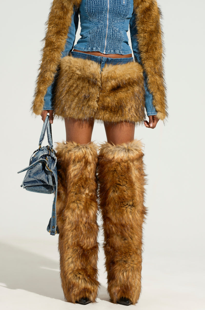 OUT OF THE BLUE FUR MINI SKIRT