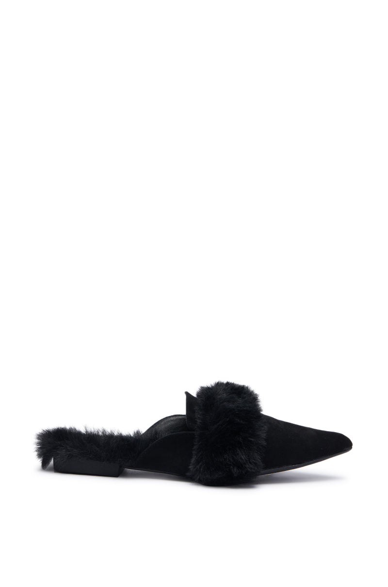 AZALEA WANG COLTRANE FUZZY BLACK FLAT