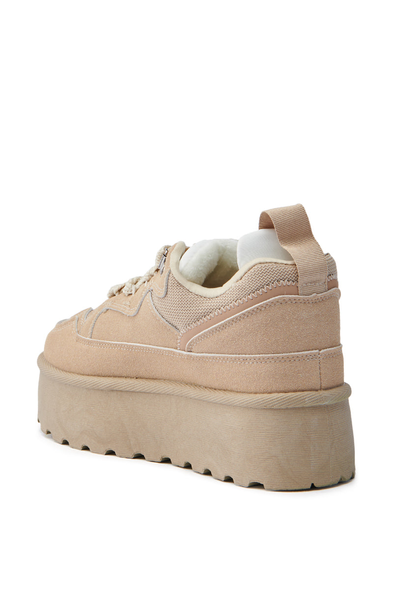 POPULARITY SAND FLATFORM SNEAKER