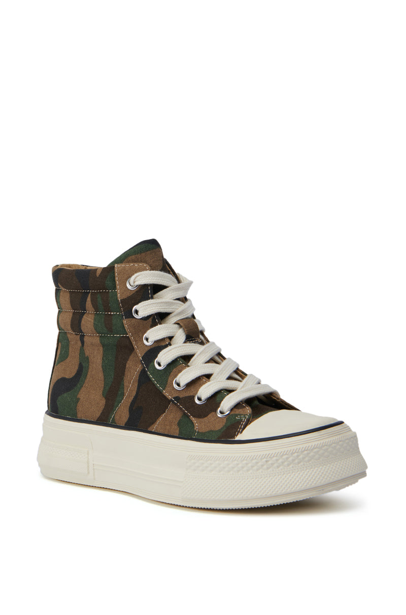 AZALEA WANG WACKY CAMO HIGH TOP SNEAKER