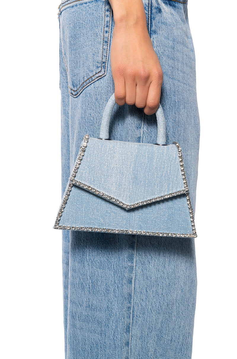 RICH RICH EMBELLISHED DENIM BAG