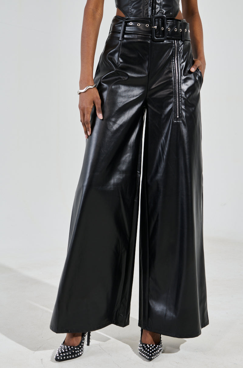 SHAINA FAUX LEATHER TROUSER