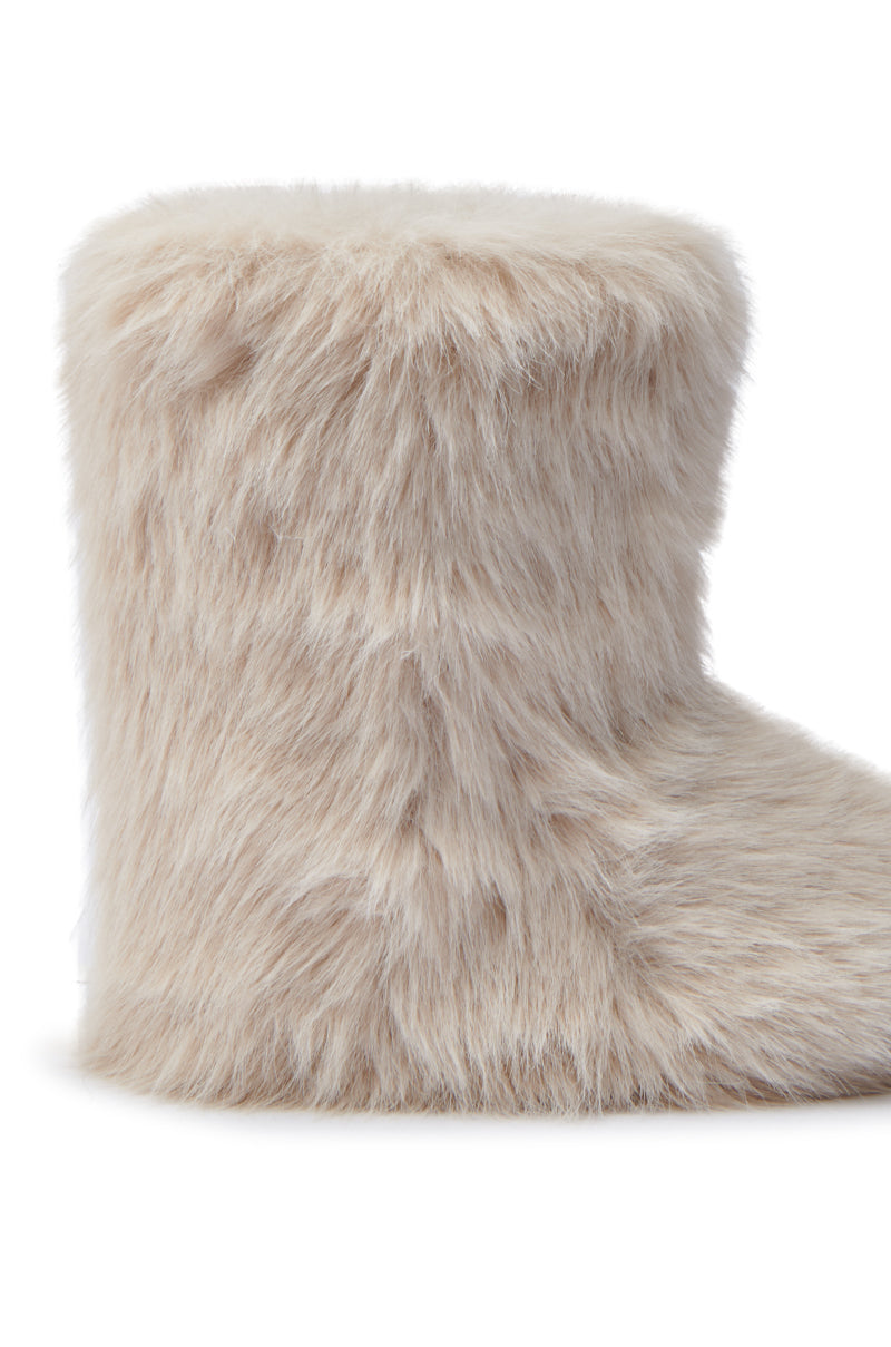 MELANIE BEIGE FURRY BOOTIE