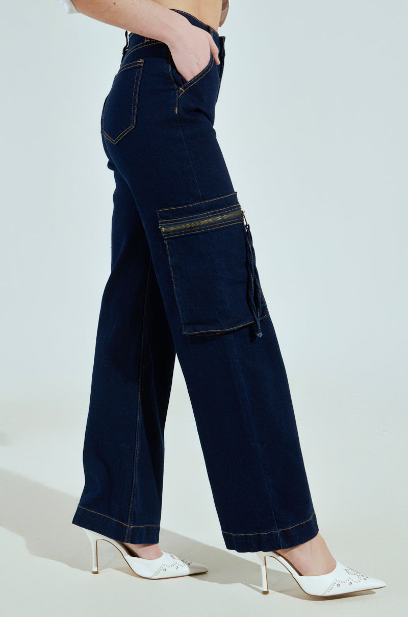 JUST ROCK WITH IT CARGO DENIM PANT