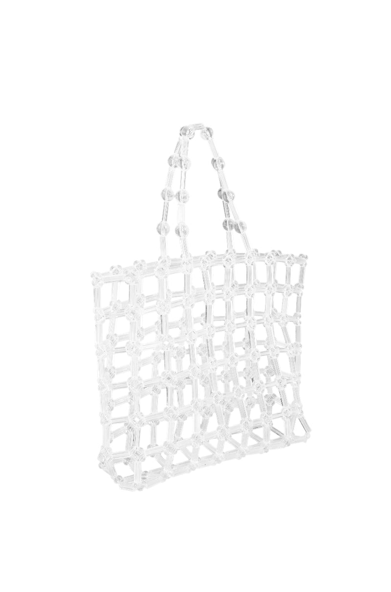 EMBELLISHED CLEAR PVC RHINESTONE TOTE