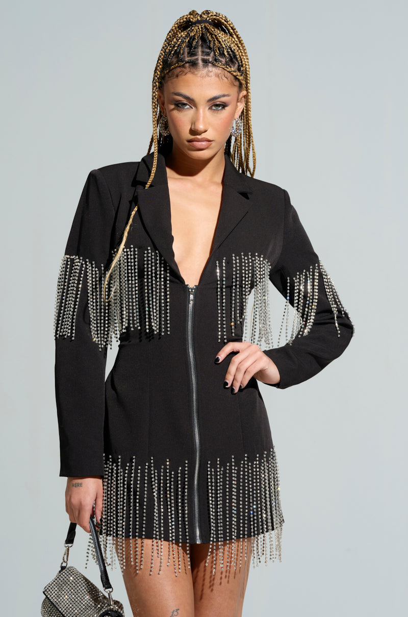 ICY BABY EMBELLISHED BLAZER DRESS