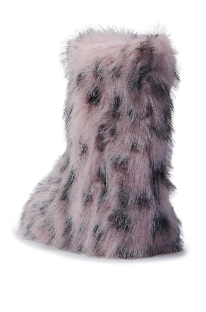 MELANIE PINK LEOPARD FURRY BOOTIE