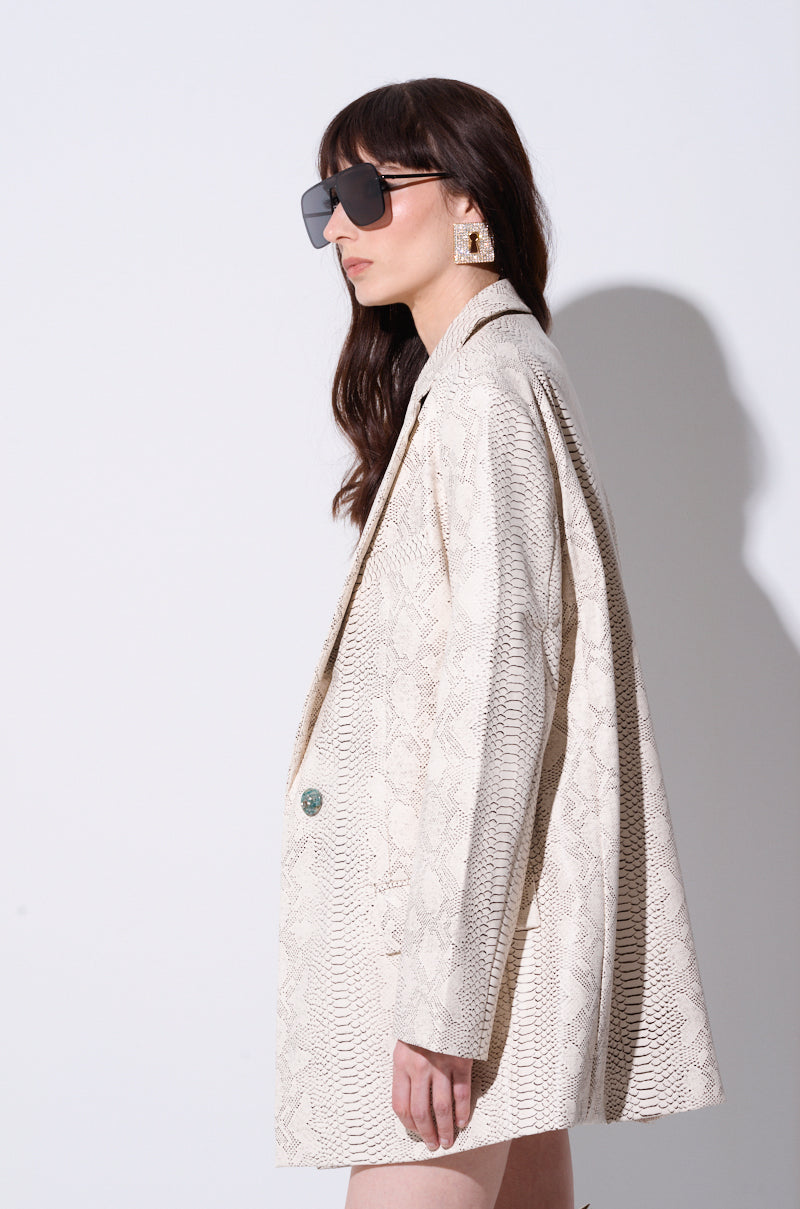 ASHTIN OVERSIZED SNAKE PRINT BLAZER