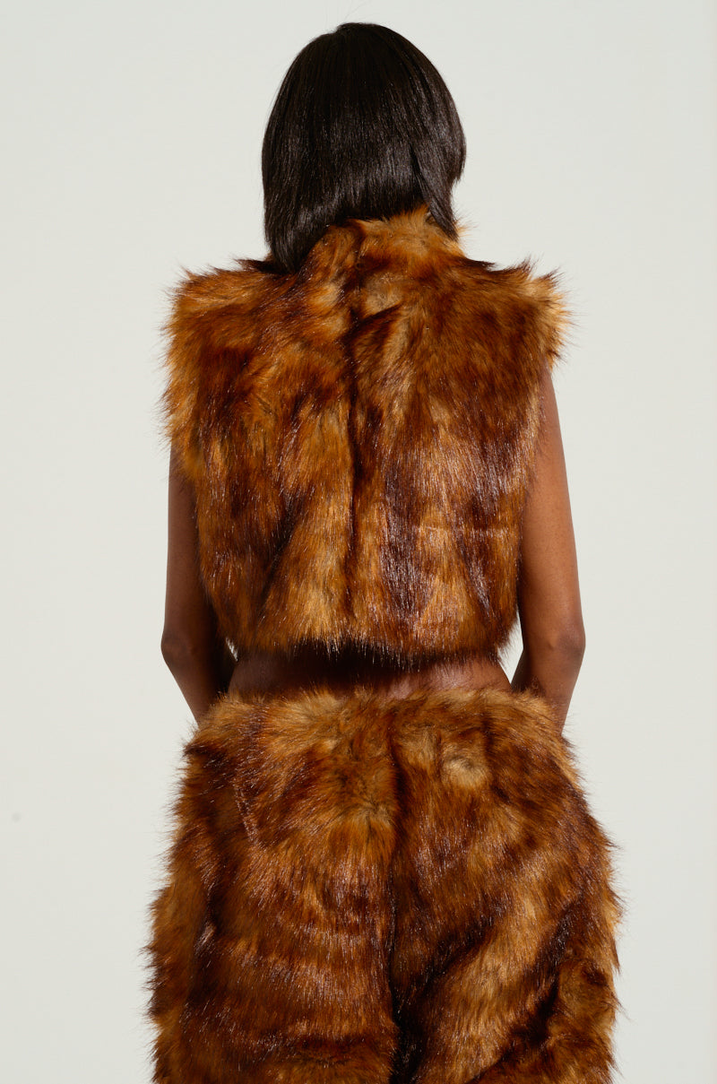 WILD CHILD CROPPED FUR VEST