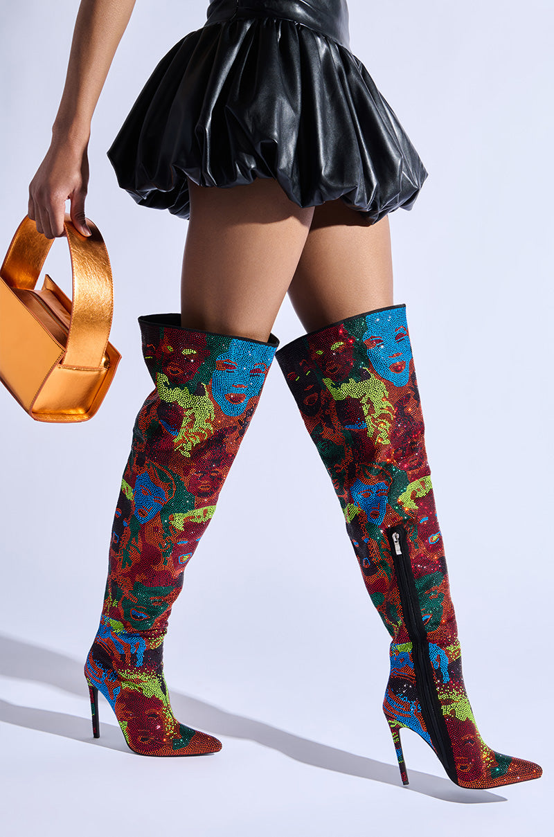 AZALEA WANG NERISSA MULTI STILETTO THIGH HIGH BOOTS