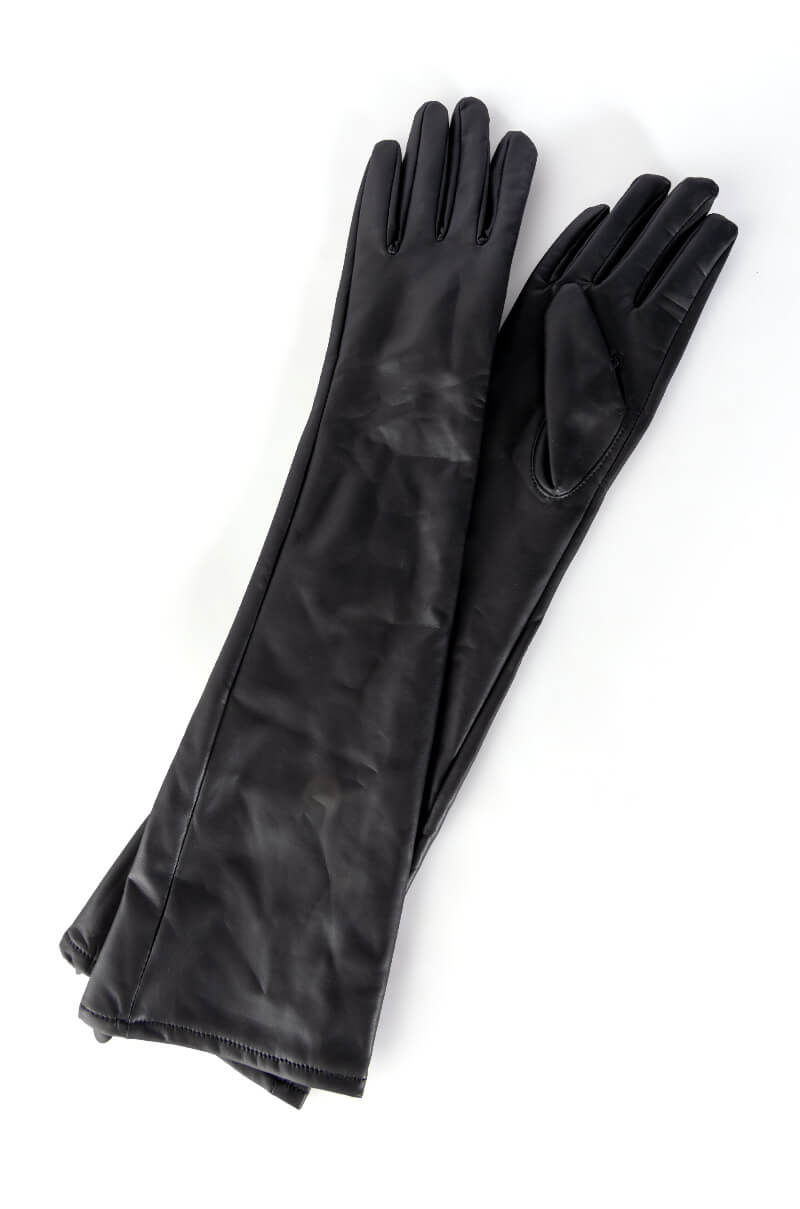 BACK IN BLACK PLEATHER EVENING GLOVE