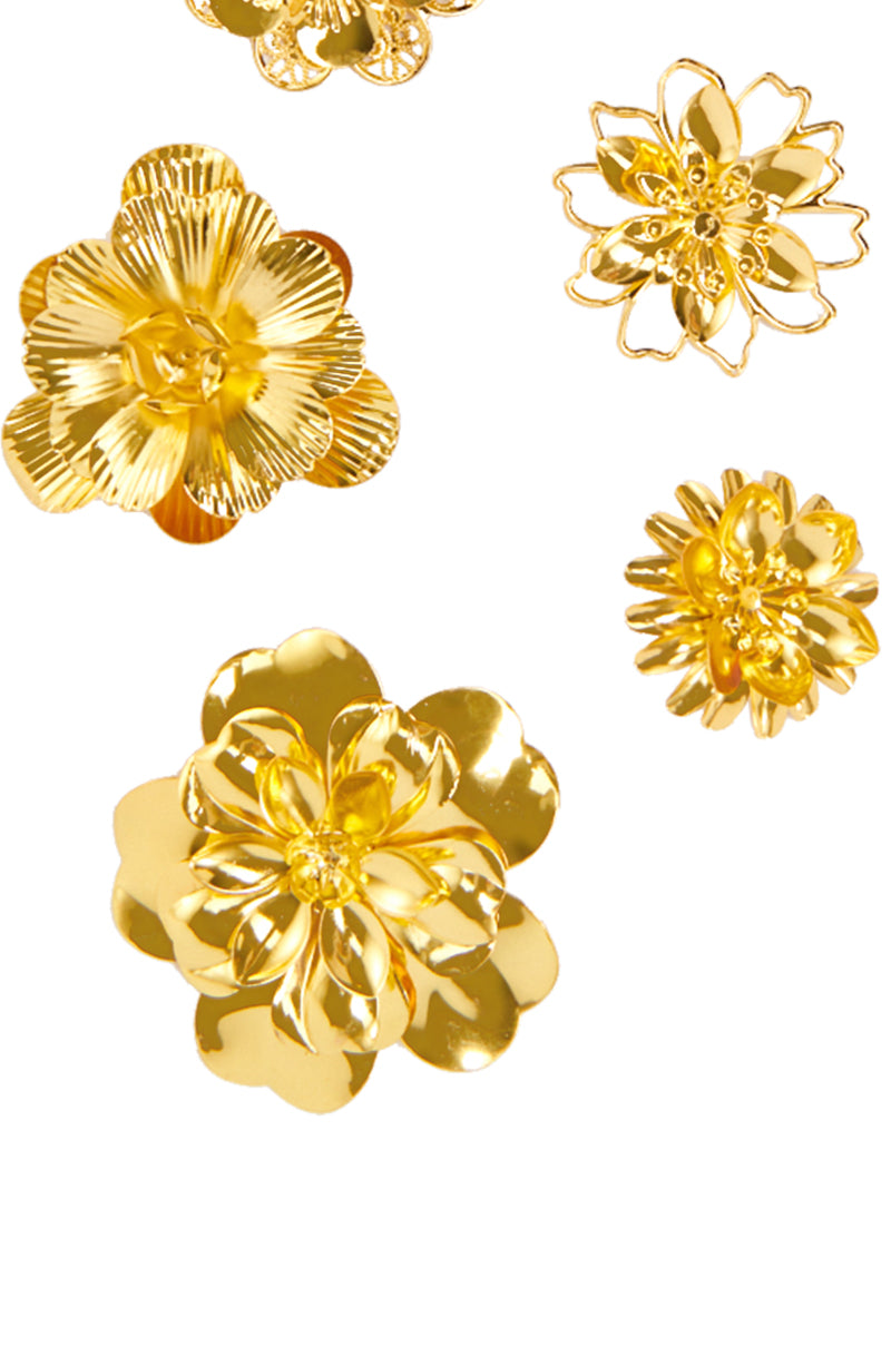 PRETTY PLEASE FLORAL BROOCH PACK IN GOLD