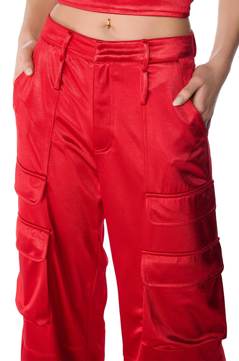 ASTRA WIDE LEG CARGO IN RED