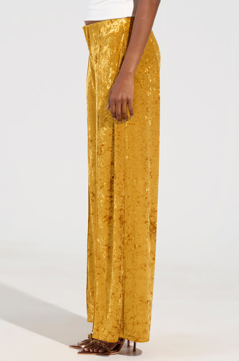 DRIPPING IN GOLD CRUSHED VELVET TROUSER