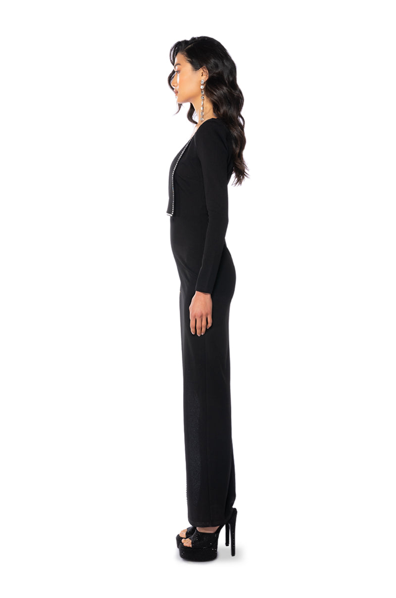 LEADER OF THE PACK LONG SLEEVE HIGH SLIT GOWN