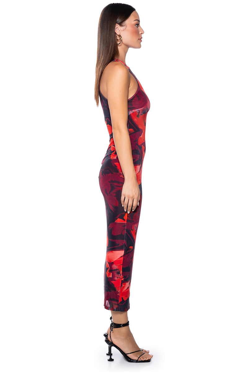 ON A ROLL PRINTED MAXI DRESS