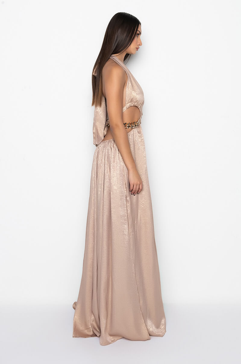 CALL IT WHAT YOU WANT MAXI DRESS WITH CHAINS TRIM