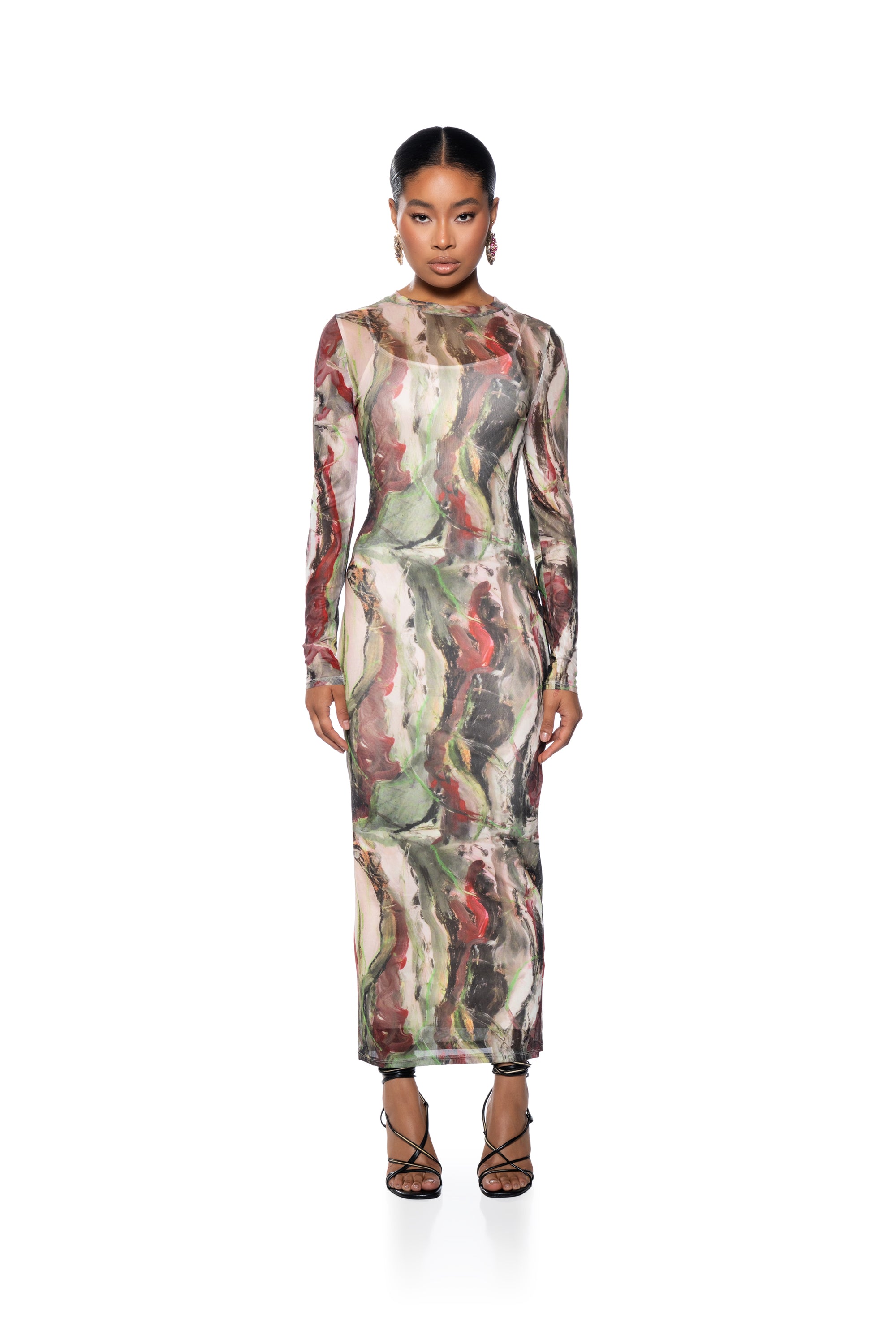 CARE LATER PRINTED MAXI DRESS