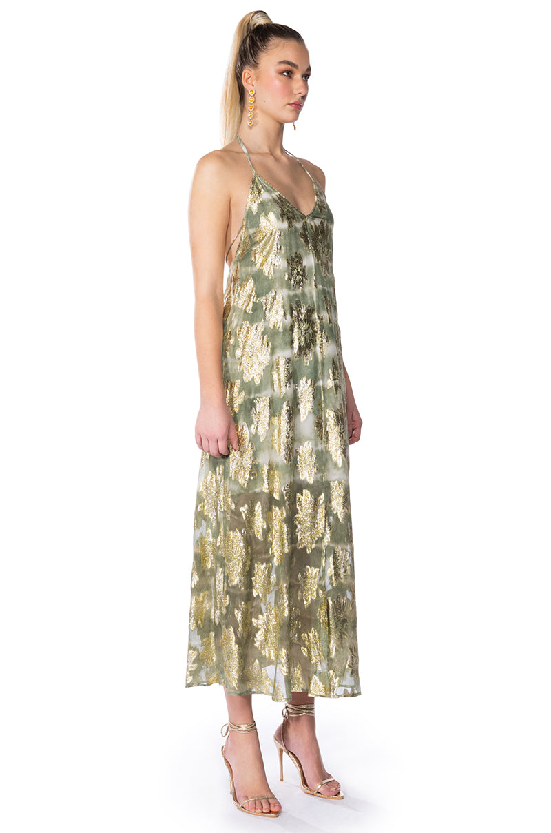 HIT THE SEA HALTER MAXI DRESS
