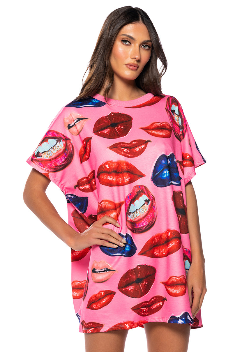 BAYLEE GRAPHIC TEE MINI DRESS