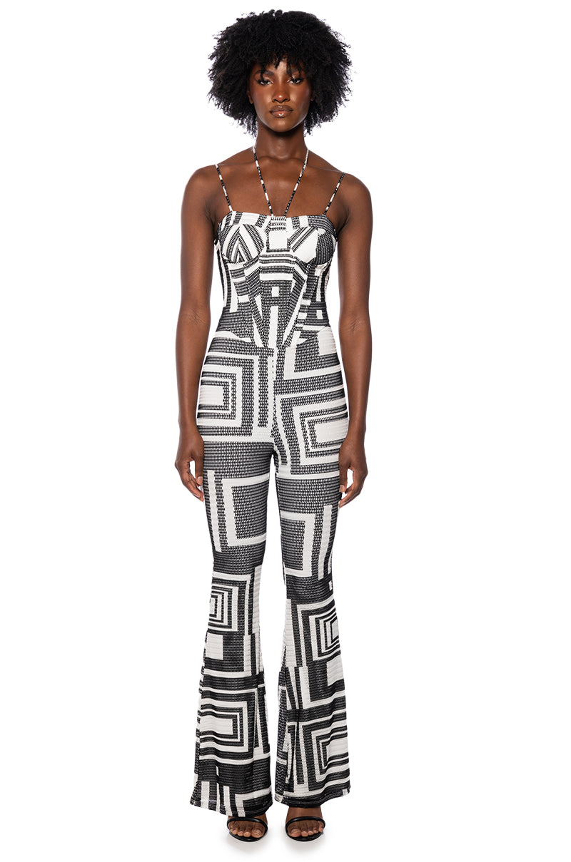 GETTING GROOVY WIDE LEG STRAPPY JUMPSUIT