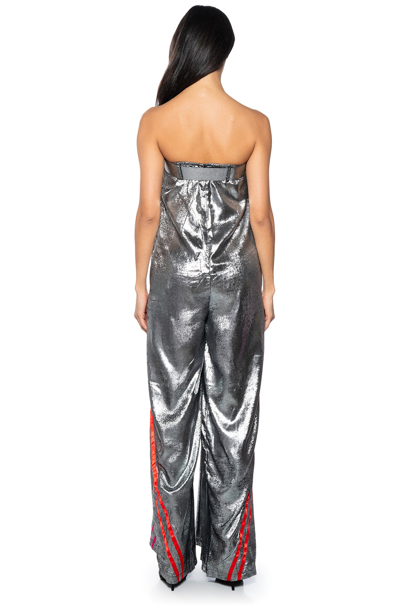 RUN THE SHOW METALLIC JUMPSUIT