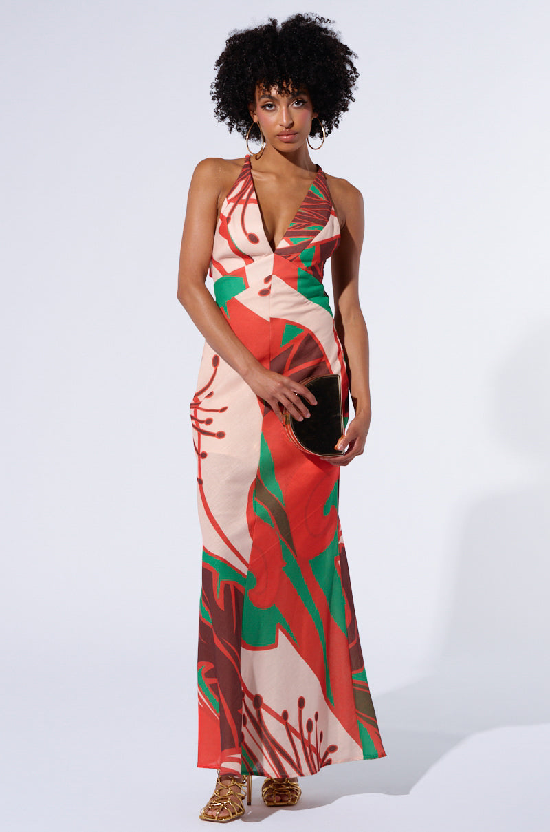 HIBISCUS HONEY PRINTED MAXI DRESS