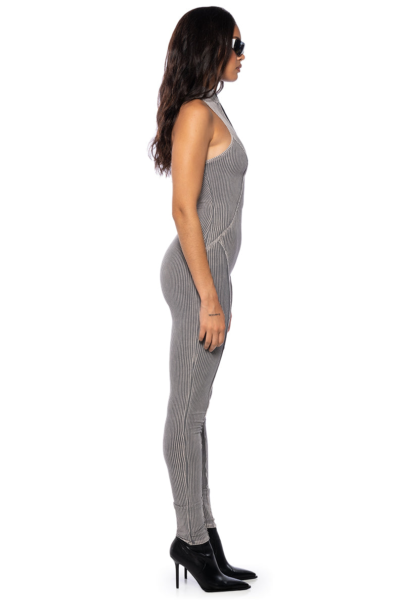 TATIANA ZIP FRONT FITTED JUMPSUIT