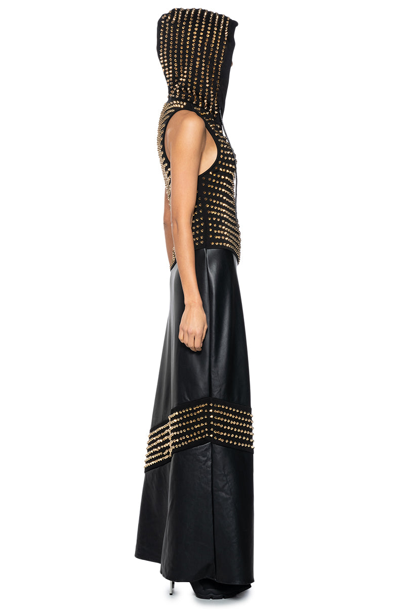 BONDI SPIKED HOODIE MAXI DRESS