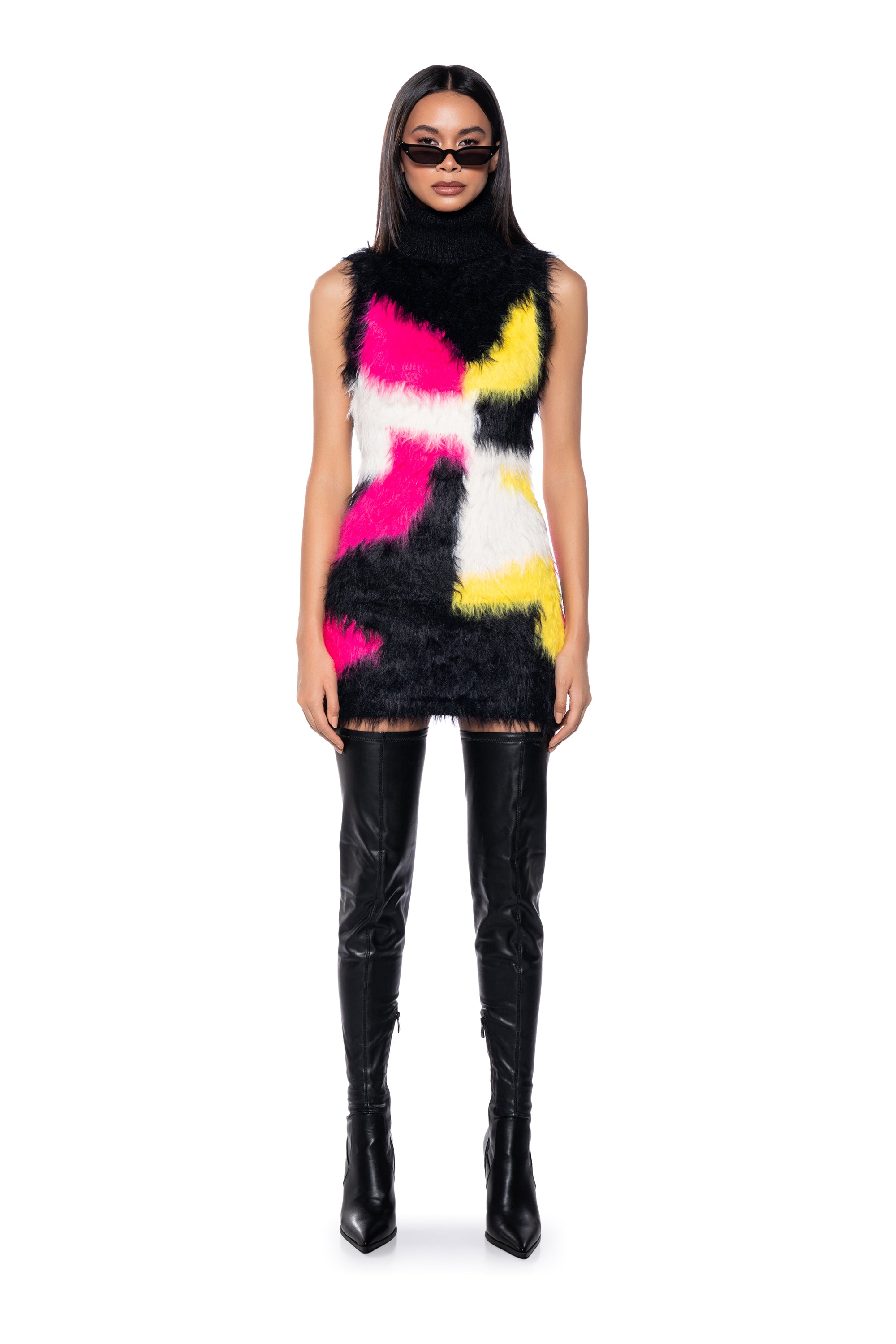 KIKI ULTRA FUZZY BODYCON MINI DRESS