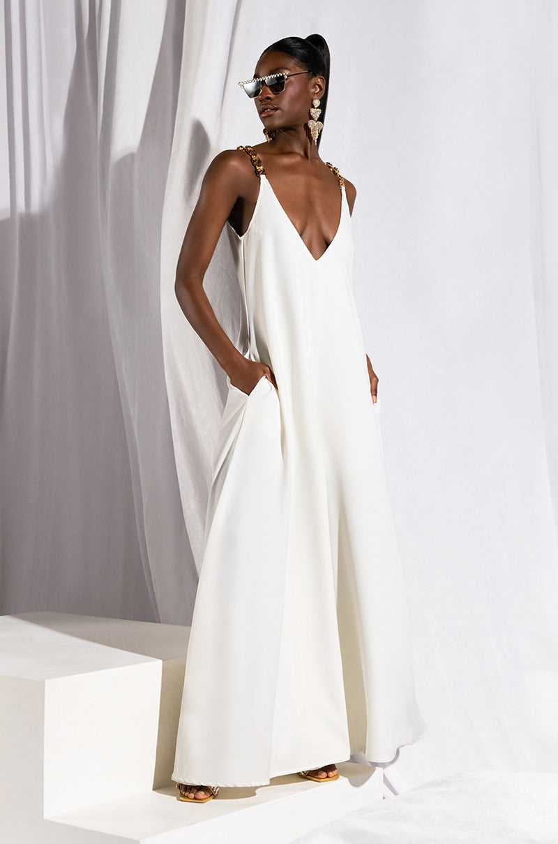SICILY OVERSIZED SLEEVELESS JUMPSUIT IN WHITE